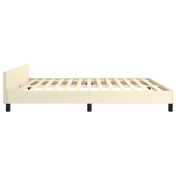 vidaXL Πλαίσιο Κρεβατιού με Κεφαλάρι Κρεμ 160x200 εκ. Συνθετικό Δέρμα