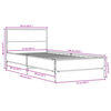vidaXL Πλαίσιο Κρεβατιού Γκρι Sonoma 75x190 εκ. Επεξ. Ξύλο & Μέταλλο