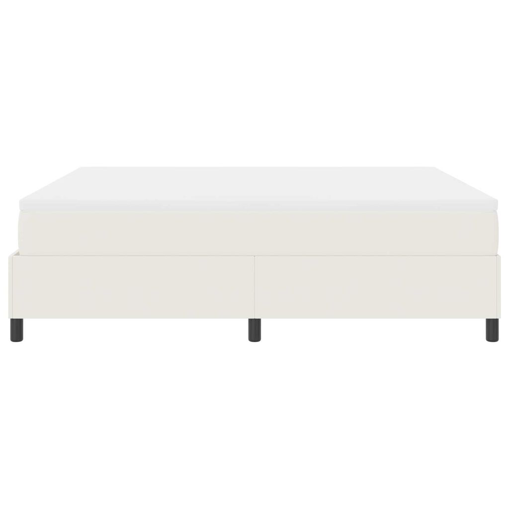 vidaXL Κρεβάτι Box Spring με Στρώμα - Κρέμ, Super King, Υφάσμα Κορντούρα