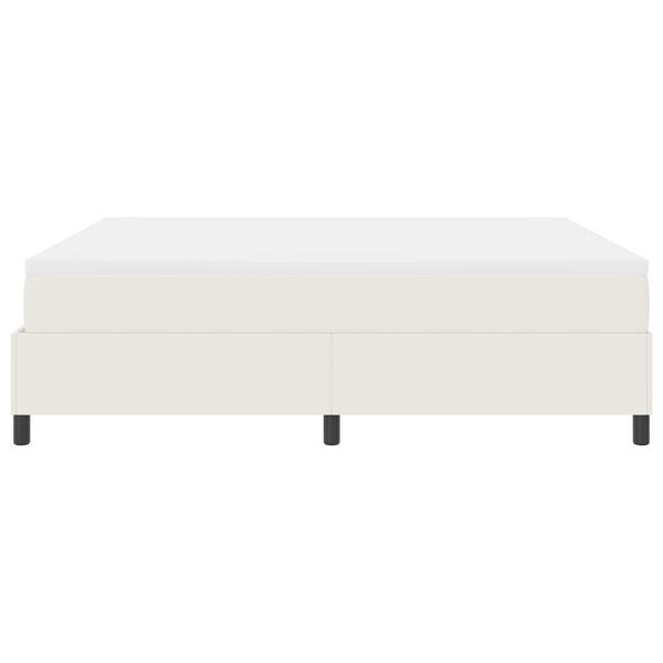 vidaXL Κρεβάτι Box Spring με Στρώμα - Κρέμ, Super King, Υφάσμα Κορντούρα