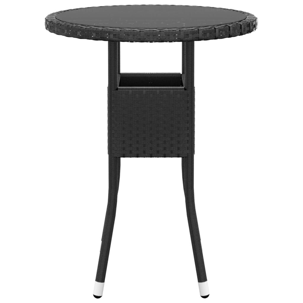 vidaXL Σετ Επίπλων Bistro Κήπου 3 τεμ. Μαύρο από Συνθετικό Ρατάν