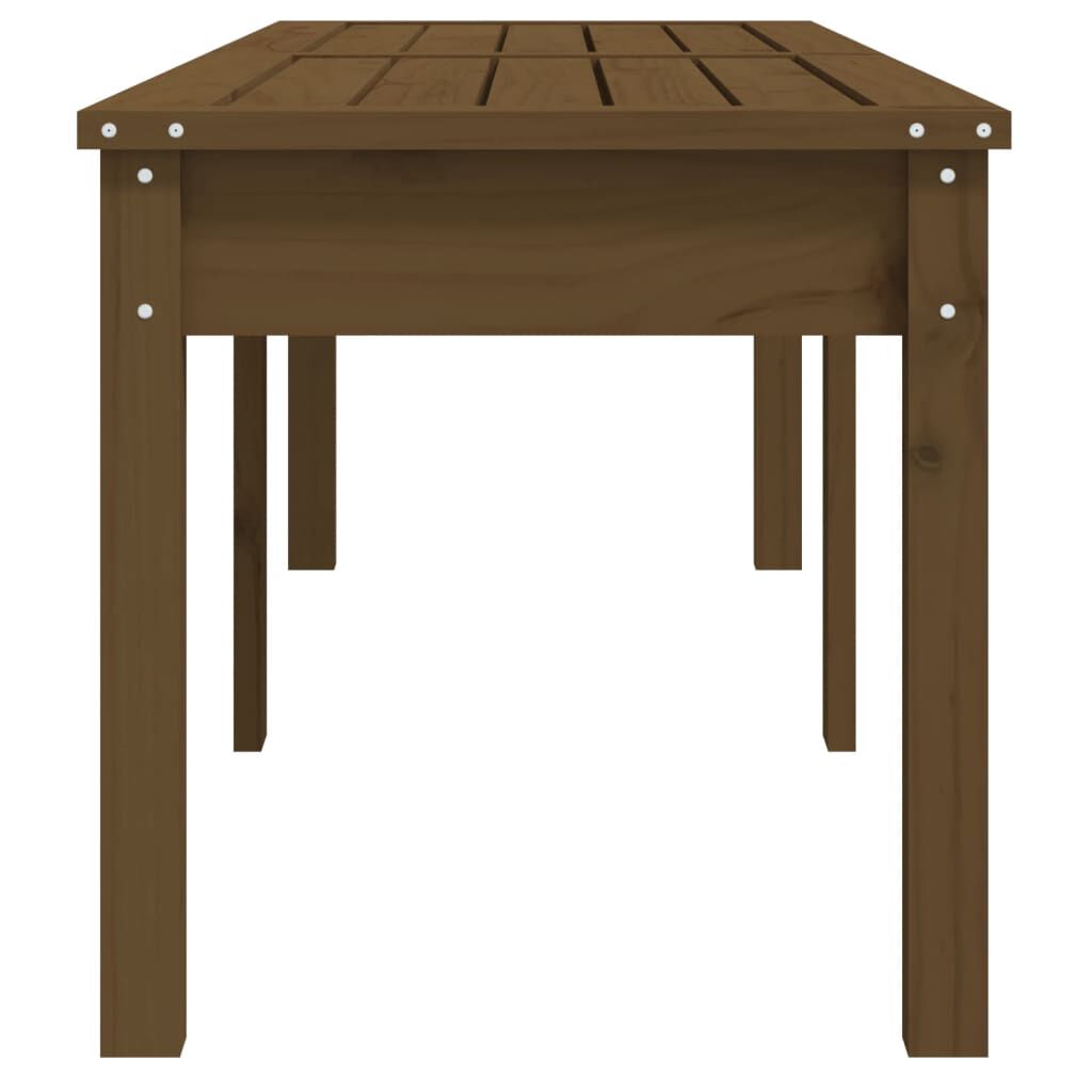 vidaXL Πάγκος Κήπου Διθέσιος Μελί 159,5x44x45 εκ. Μασίφ Ξύλο Πεύκου