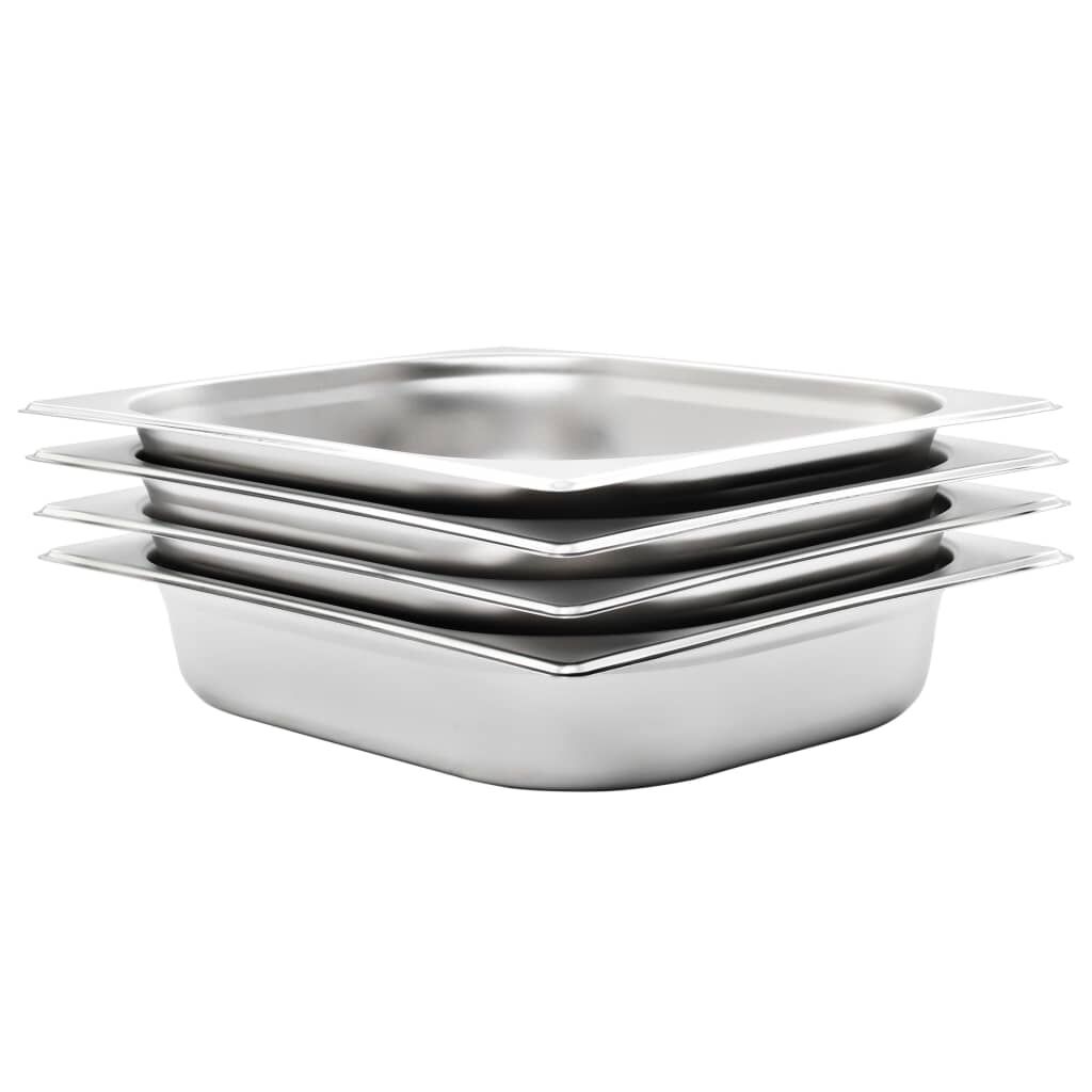 vidaXL Λεκάνες Gastronorm 4 τεμ. GN 1/2 65 χιλ. από Ανοξείδωτο Ατσάλι