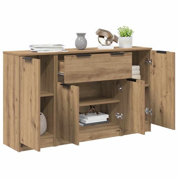vidaXL &Pi;&lambda;&alpha;ϊ&nu;ό &gamma;&rho;&alpha;&phi;&epsilon;ί&omicron; &mu;&epsilon; &sigma;&upsilon;&rho;&tau;ά&rho;&iota; 3 pcs Artisan Oak &Epsilon;&pi;&epsilon;&xi;&epsilon;&rho;&gamma;&alpha;&sigma;&mu;έ&nu;&omicron; &xi;ύ&lambda;&omicron;