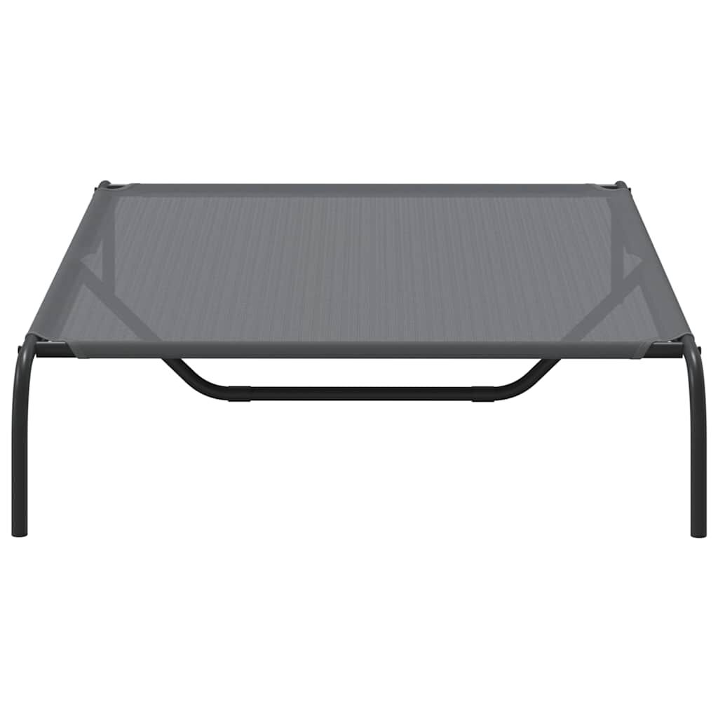 vidaXL Ανυψωμένο κρεβάτι σκύλου γκρι 130x80x20 cm Textilene και χάλυβα