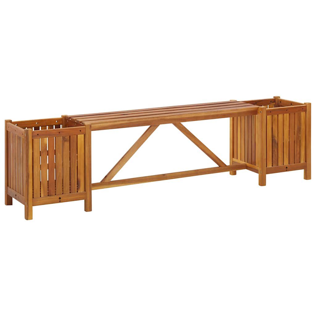 vidaXL Πάγκος Κήπου με 2 Γλάστρες 150x30x40 εκ. από Μασίφ Ξύλο Ακακίας