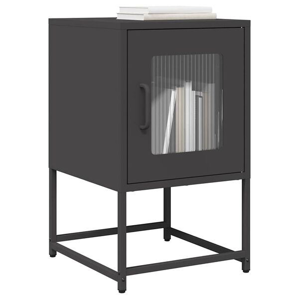 vidaXL Κομοδίνο Μαύρο 36x39x60,5 cm από χάλυβα ψυχρής έλασης