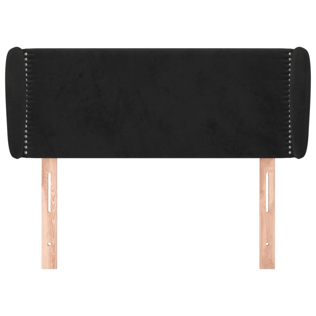 vidaXL Κεφαλάρι με Πτερύγια Μαύρο 93x23x78/88 εκ. Βελούδινο