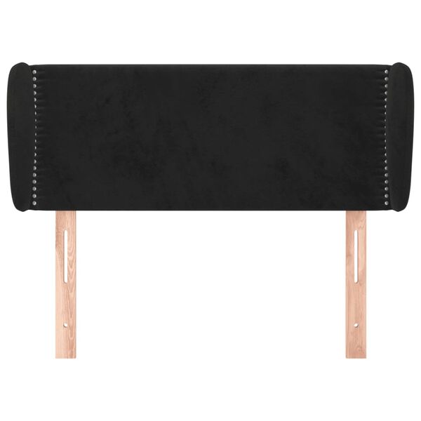 vidaXL Κεφαλάρι με Πτερύγια Μαύρο 93x23x78/88 εκ. Βελούδινο