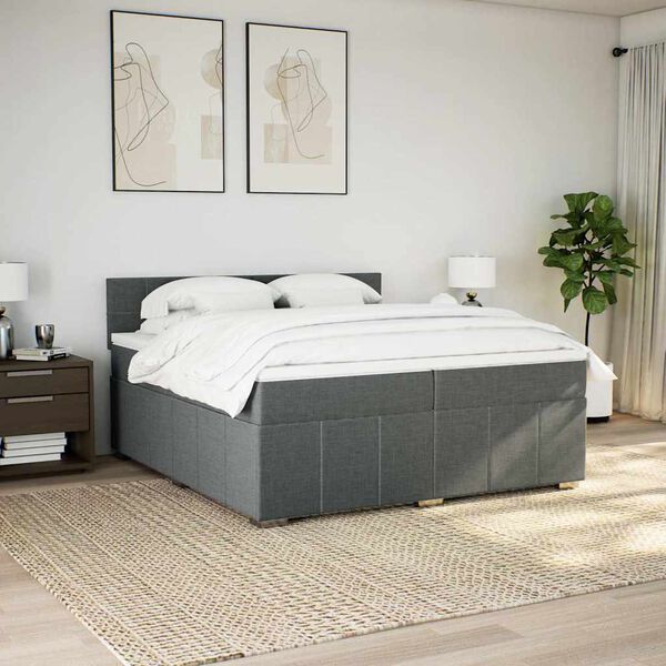 vidaXL &Kappa;&rho;&epsilon;&beta;ά&tau;&iota; Boxspring &mu;&epsilon; &Sigma;&tau;&rho;ώ&mu;&alpha; &Sigma;&kappa;&omicron;ύ&rho;&omicron; &Gamma;&kappa;&rho;&iota; 200x200 &epsilon;&kappa;. &Upsilon;&phi;&alpha;&sigma;&mu;ά&tau;&iota;&nu;&omicron;