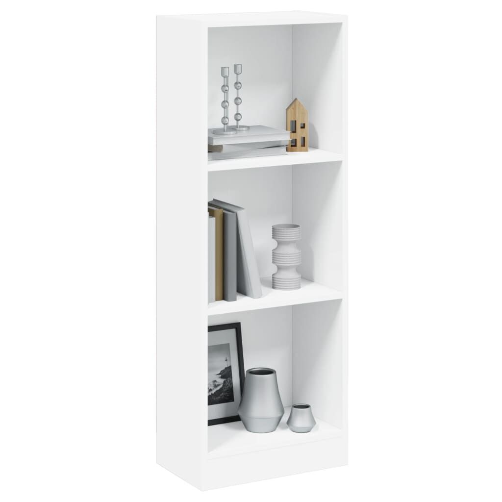 vidaXL Βιβλιοθήκη με 3 Ράφια Λευκή 40x24x109 εκ. Επεξεργασμένο Ξύλο