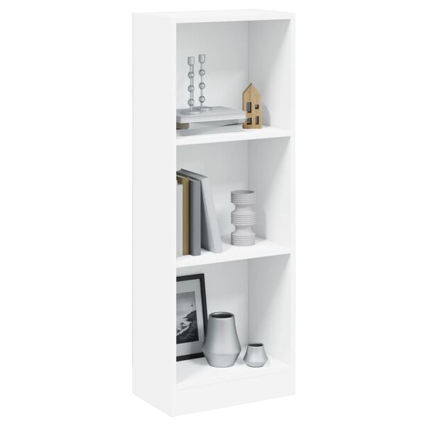 vidaXL Βιβλιοθήκη με 3 Ράφια Λευκή 40x24x109 εκ. Επεξεργασμένο Ξύλο
