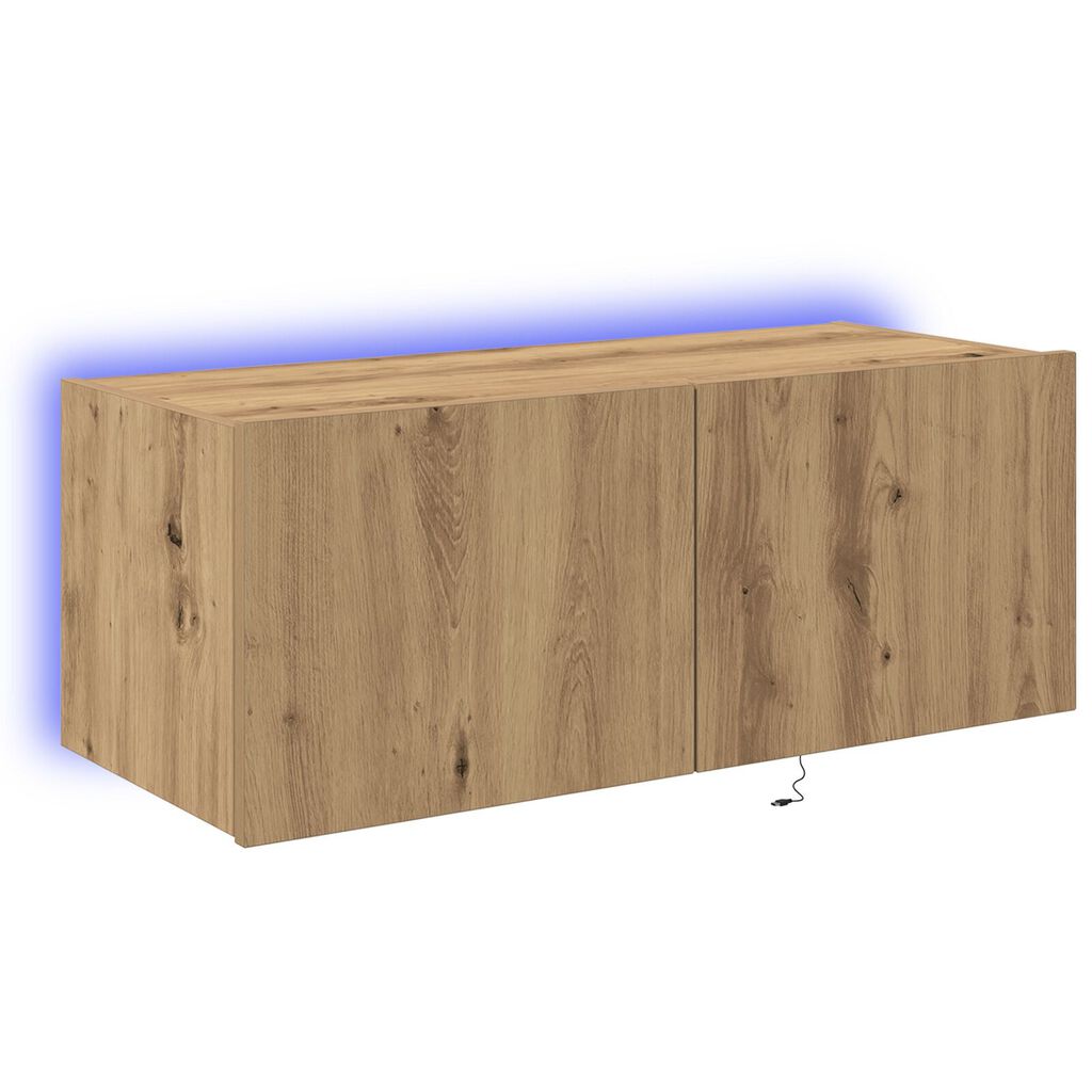vidaXL Ντουλάπα TV με Φώτα LED Artisan Oak 80x35x31 εκ.