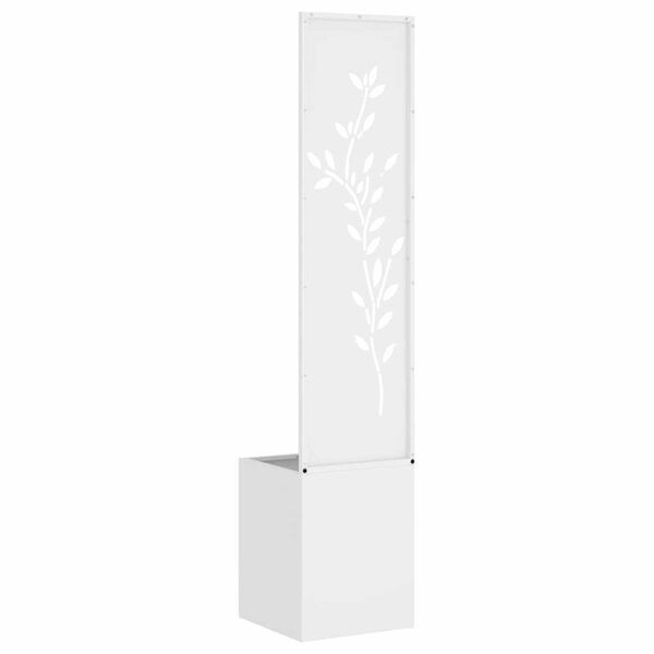 vidaXL Οθόνη Ιδιωτικότητας Κήπου Floral Λευκό 32 x 140 εκ.