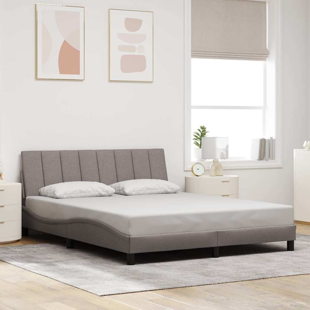 vidaXL Σκελετός Κρεβατιού Χωρίς Στρώμα Taupe 160x200 εκ. Υφασμάτινο