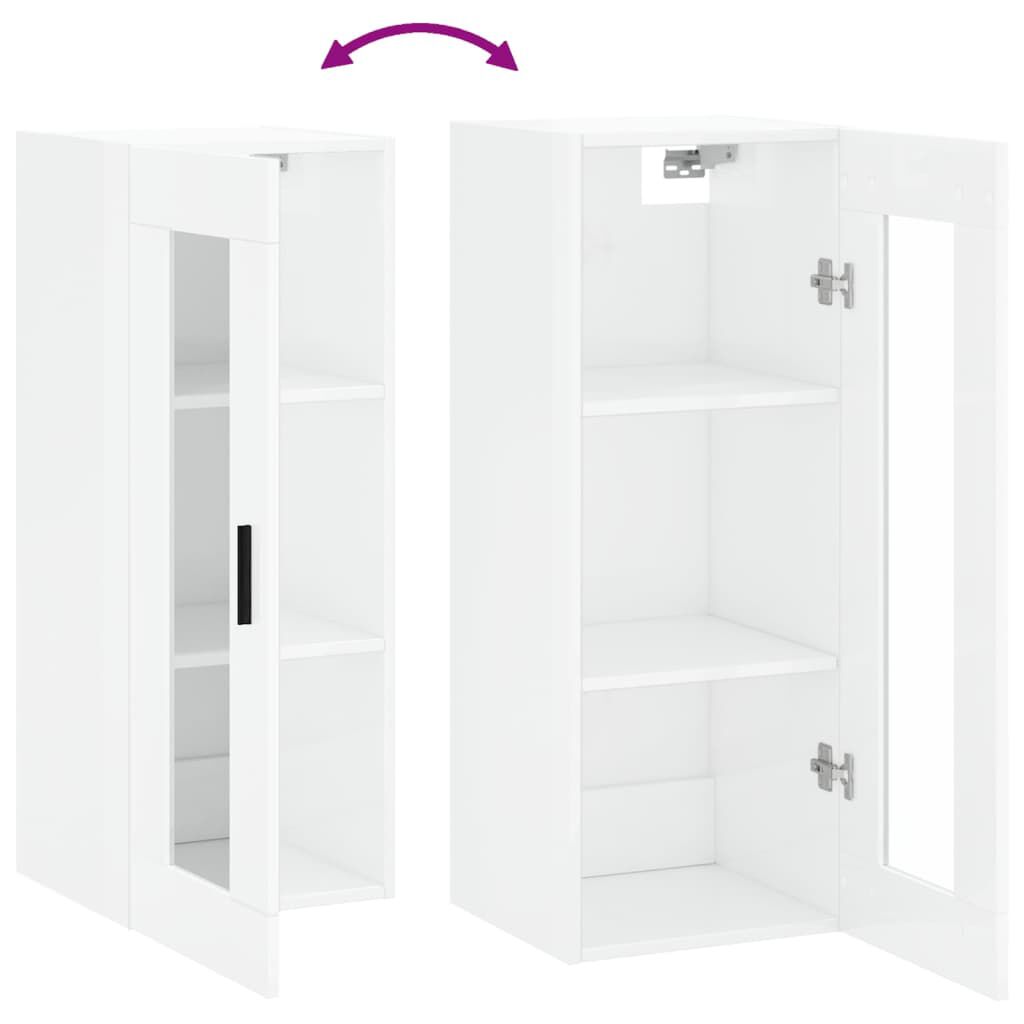 vidaXL Ντουλάπι Τοίχου Γυαλιστερό Λευκό 34,5 x 34 x 90 εκ.