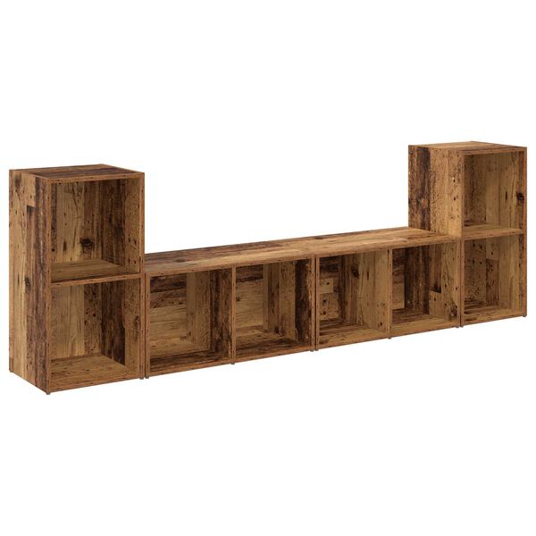 vidaXL Σετ επίπλου τηλεόρασης 4 pcs Παλιό ξύλο 72 x 35 x 36.5 cm