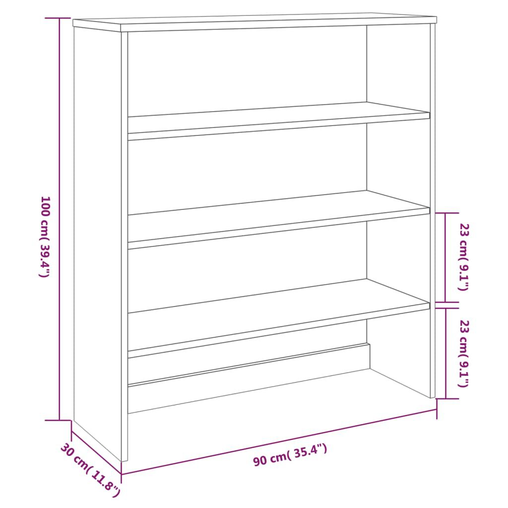 vidaXL Πάνω Μέρος Ντουλαπιού HAMAR Αν. Γκρι 90x30x100 εκ. Μασίφ Πεύκο