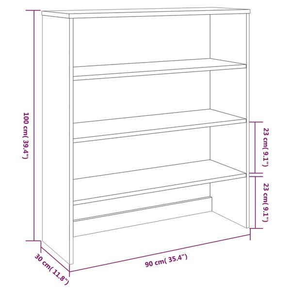 vidaXL Πάνω Μέρος Ντουλαπιού HAMAR Αν. Γκρι 90x30x100 εκ. Μασίφ Πεύκο