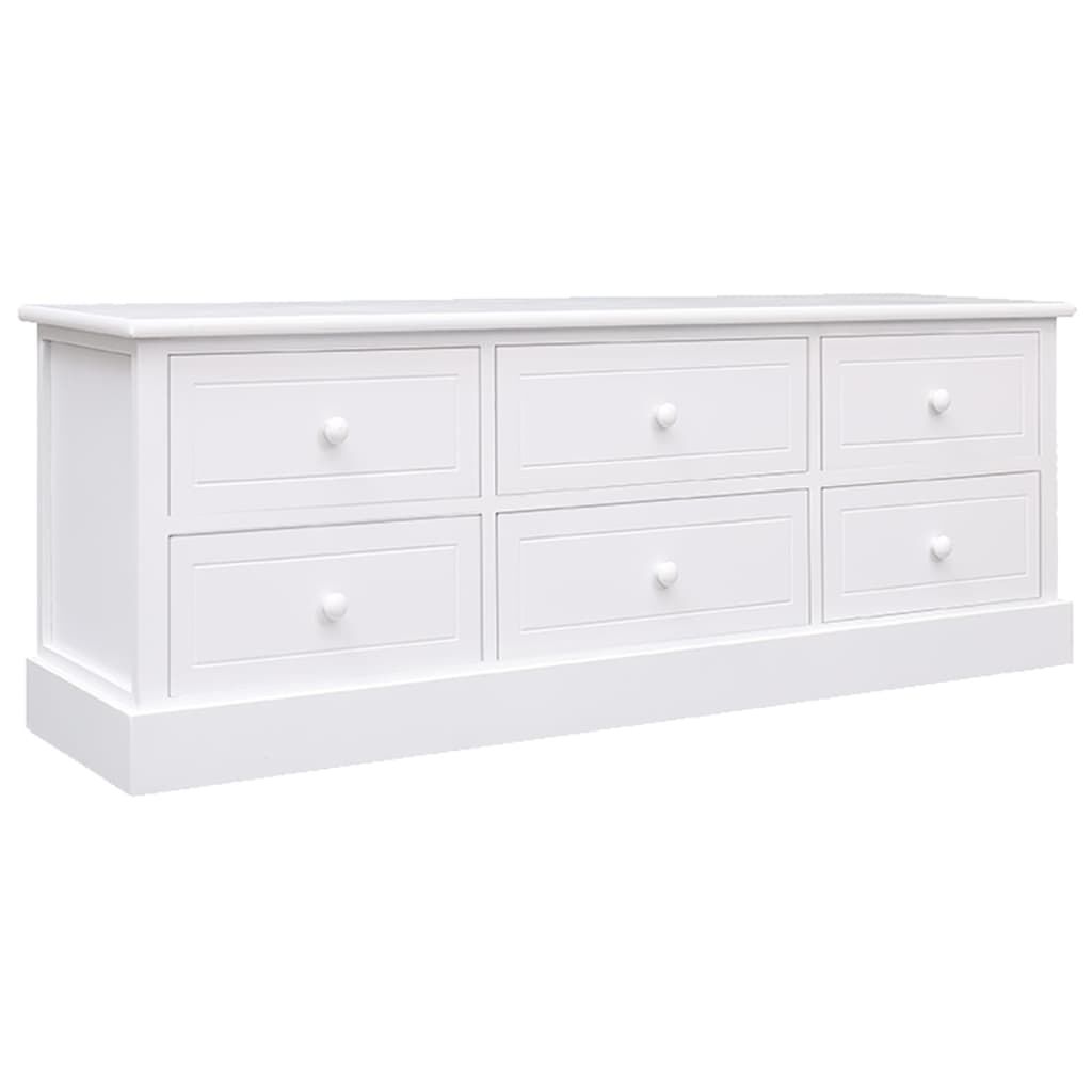vidaXL Έπιπλο Τηλεόρασης Λευκό 108x30x40 εκ. από Μασίφ Ξύλο Παυλώνιας