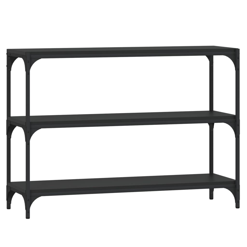 vidaXL Βιβλιοθήκη Μαύρη 100x33x70,5 εκ. Επεξεργασμένο Ξύλο & Ατσάλι