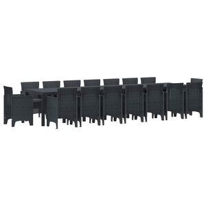 vidaXL &Sigma;&epsilon;&tau; &Tau;&rho;&alpha;&pi;&epsilon;&zeta;&alpha;&rho;ί&alpha;&sigmaf; &Kappa;ή&pi;&omicron;&upsilon; &mu;&epsilon; &Mu;&alpha;&xi;&iota;&lambda;ά&rho;&iota;&alpha; 17 pcs &Alpha;&nu;&theta;&rho;&alpha;&kappa;ί PP