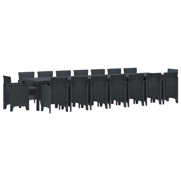 vidaXL &Sigma;&epsilon;&tau; &Tau;&rho;&alpha;&pi;&epsilon;&zeta;&alpha;&rho;ί&alpha;&sigmaf; &Kappa;ή&pi;&omicron;&upsilon; &mu;&epsilon; &Mu;&alpha;&xi;&iota;&lambda;ά&rho;&iota;&alpha; 17 pcs &Alpha;&nu;&theta;&rho;&alpha;&kappa;ί PP