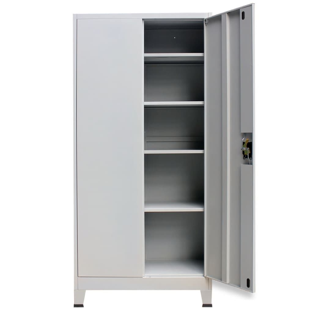vidaXL Ντουλάπα Γραφείου με 2 Πόρτες Γκρι 90 x 40 x 180 εκ. Ατσάλινη