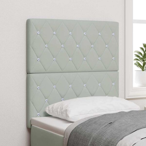 vidaXL Βελούδινο Κεφαλάρι Argyle Ανοιχτό γκρι 80 cm Βελούδο