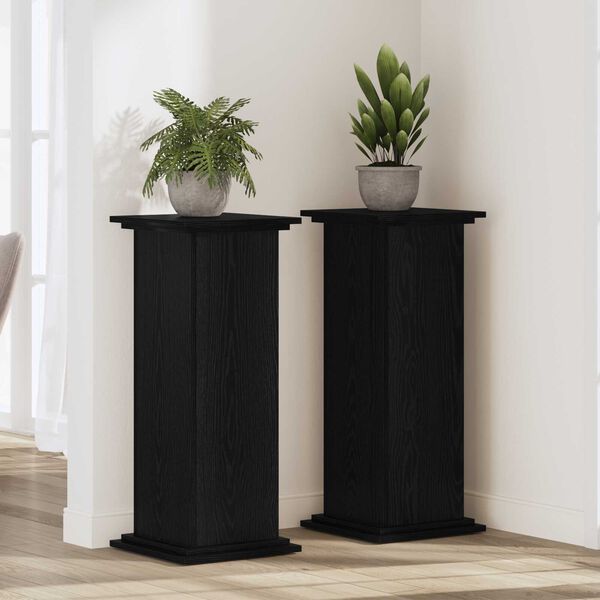 vidaXL Σταντ Φυτών Μαύρη Δρυς 33x33x100 εκ, Φτιαγμένο από Ξύλο