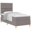 vidaXL Κρεβάτι με ελατήρια με κεφαλάρι Taupe 90 x 190 cm ύφασμα