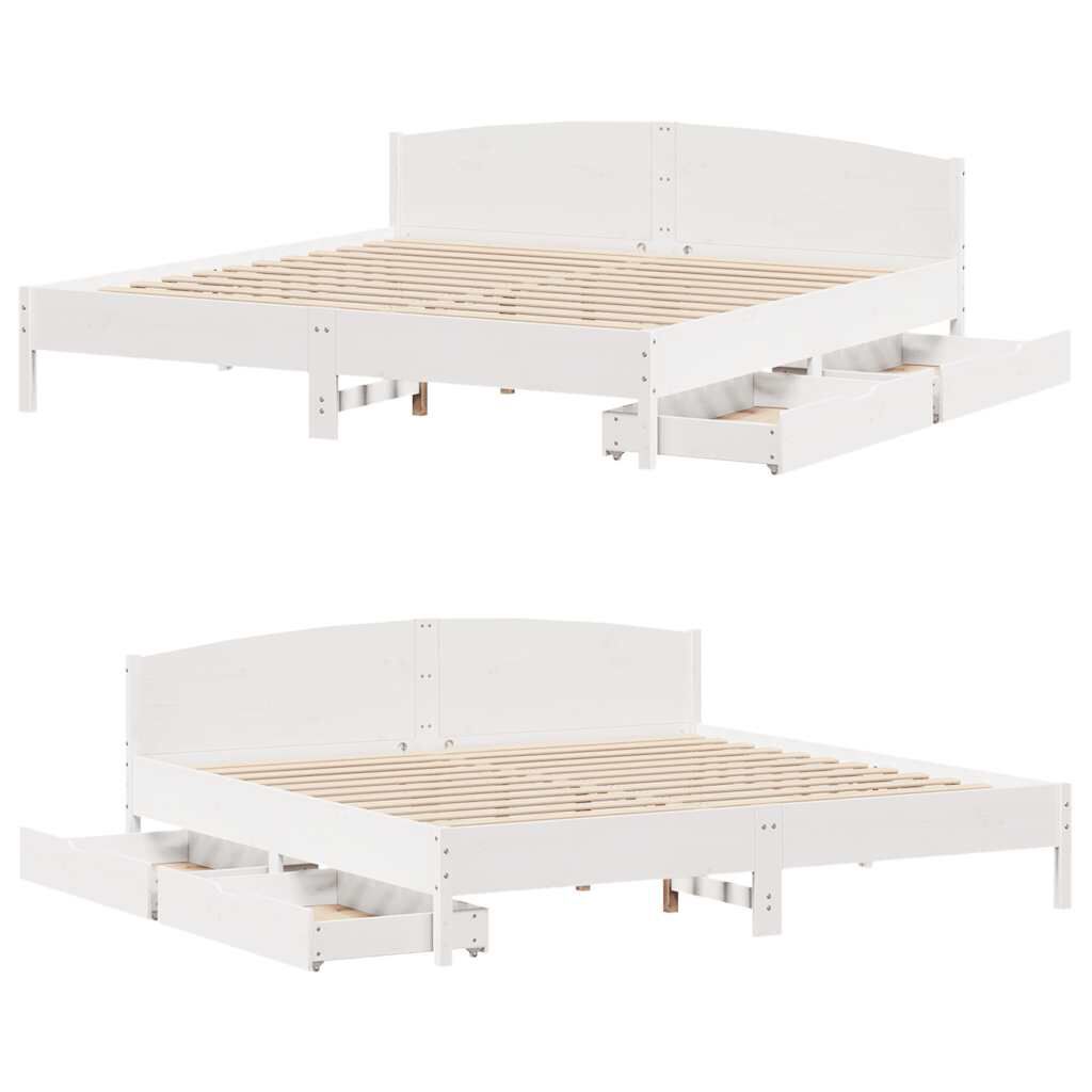 vidaXL Σκελετός Κρεβ. Χωρίς Στρώμα Λευκό 180x200 εκ Μασίφ Πεύκο