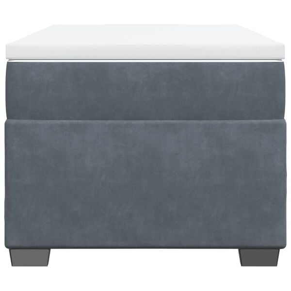 vidaXL Κρεβάτι Boxspring με Στρώμα Σκούρο Γκρι 90x200 εκ. Βελούδινο