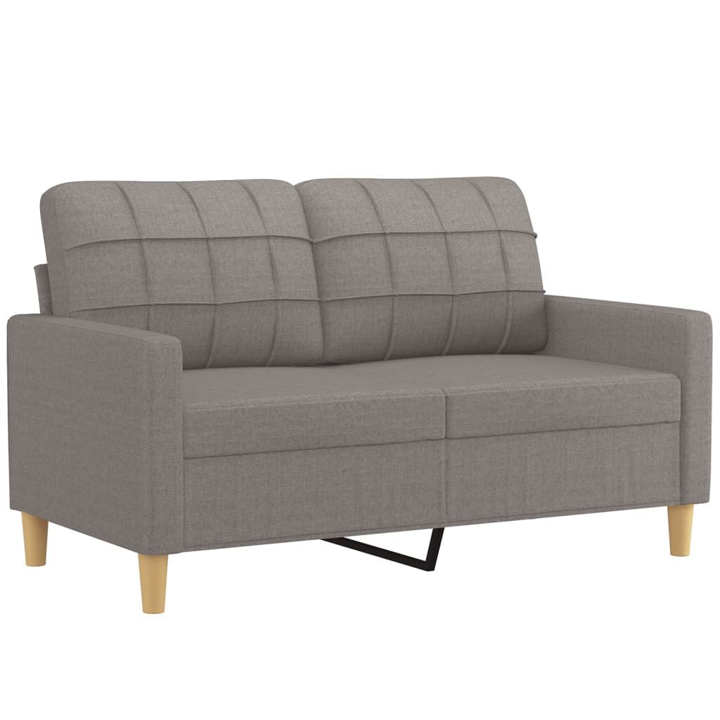 vidaXL Καναπές Διθέσιος Taupe 120 εκ. Υφασμάτινος Διακ. Μαξιλάρια