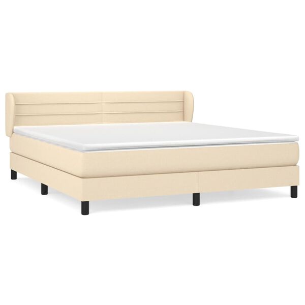 vidaXL &Kappa;&rho;&epsilon;&beta;ά&tau;&iota; Boxspring &mu;&epsilon; &Sigma;&tau;&rho;ώ&mu;&alpha; &Kappa;&rho;&epsilon;&mu; 180x200 &epsilon;&kappa;. &Upsilon;&phi;&alpha;&sigma;&mu;ά&tau;&iota;&nu;&omicron;