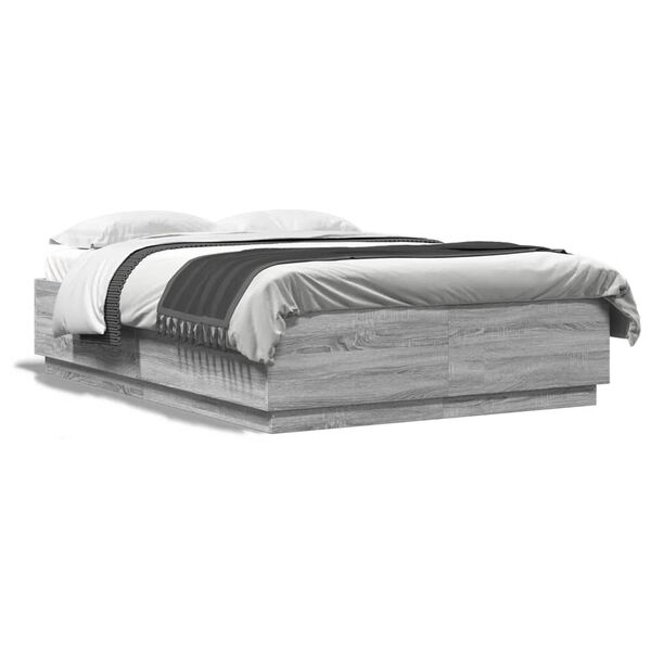 vidaXL Πλαίσιο Κρεβατιού Γκρι Sonoma 150x200 εκ. Επεξεργασμένο Ξύλο