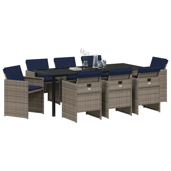 vidaXL &Sigma;έ&tau; &phi;&alpha;&gamma;&eta;&tau;&omicron;ύ &gamma;&iota;&alpha; &kappa;ή&pi;&omicron; &mu;&epsilon; &mu;&alpha;&xi;&iota;&lambda;ά&rho;&iota; 9 pcs &Gamma;&kappa;&rho;&iota; &sigma;&upsilon;&nu;&theta;&epsilon;&tau;&iota;&kappa;ό &rho;&alpha;&tau;ά&nu;