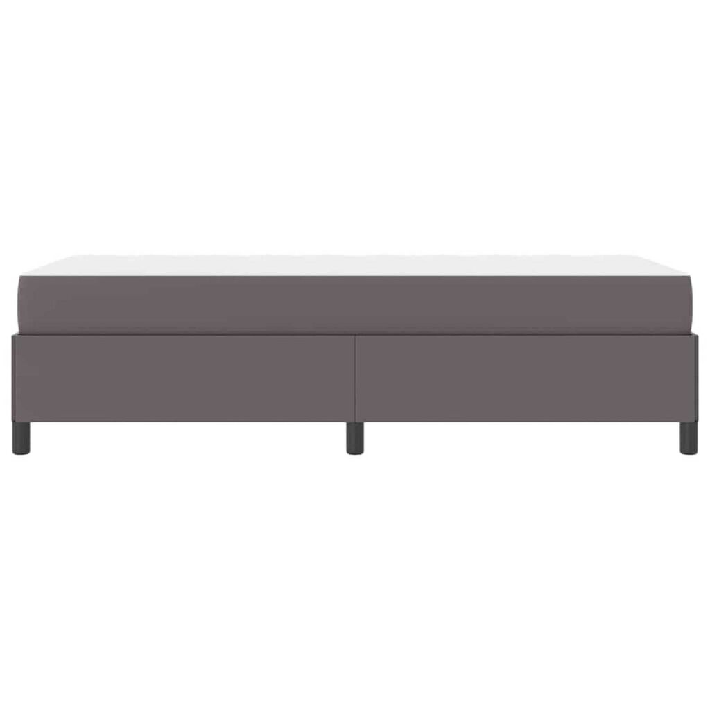 vidaXL Σκελετός κρεβατιού με στρώμα Γκρι 90 x 190 cm Τεχνητό δέρμα