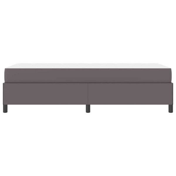 vidaXL Σκελετός κρεβατιού με στρώμα Γκρι 90 x 190 cm Τεχνητό δέρμα