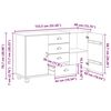 vidaXL Πλαϊνό γραφείο ASKIM Καφέ 133.5 x 40 x 79 εκ. Μασίφ ξύλο πεύκου