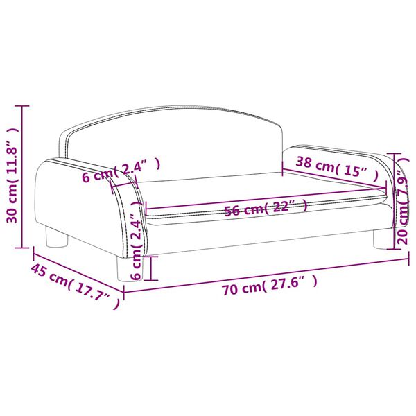 vidaXL Καναπές Παιδικός κρεμ 70x45x30 εκ. από Ύφασμα