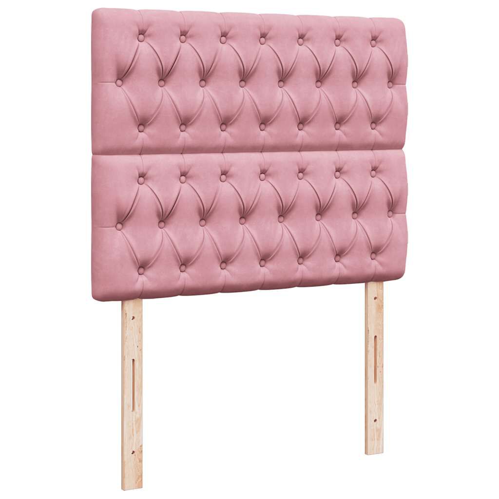 vidaXL Κρεβάτι Boxspring με Στρώμα Ροζ 120x190 εκ. Βελούδινο