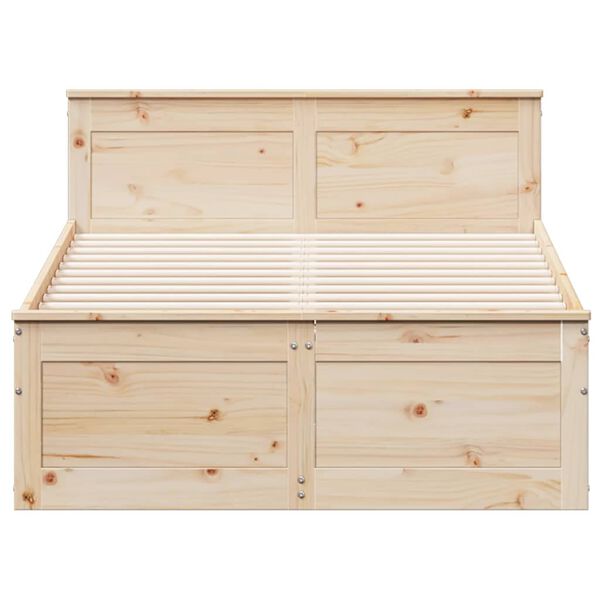 vidaXL Σκελετός Κρεβατιού Χωρίς Στρώμα 120x200 εκ Μασίφ Ξύλο Πεύκου