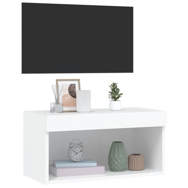 vidaXL Έπιπλο Τηλεόρασης με LED Λευκό 60 x 30 x 30 εκ.