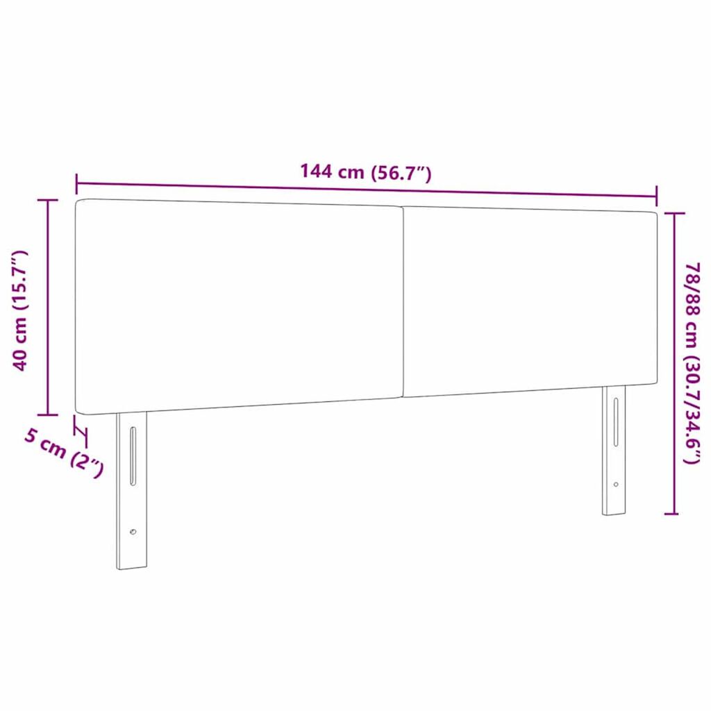 vidaXL Κεφαλάρι με κεφαλάρι Σκούρο γκρι 140 cm Ύφασμα Ριμπ