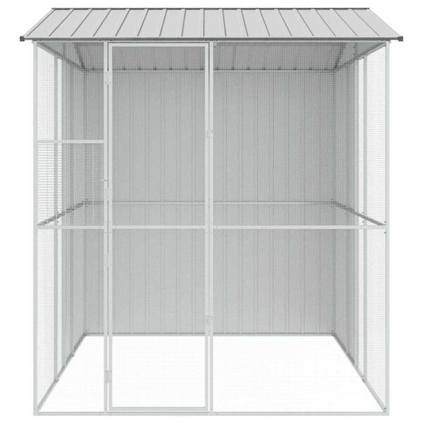 vidaXL Κλουβί Πουλιών Γκρι 215 x 310 x 247 εκ. Γαλβανισμένος χάλυβας