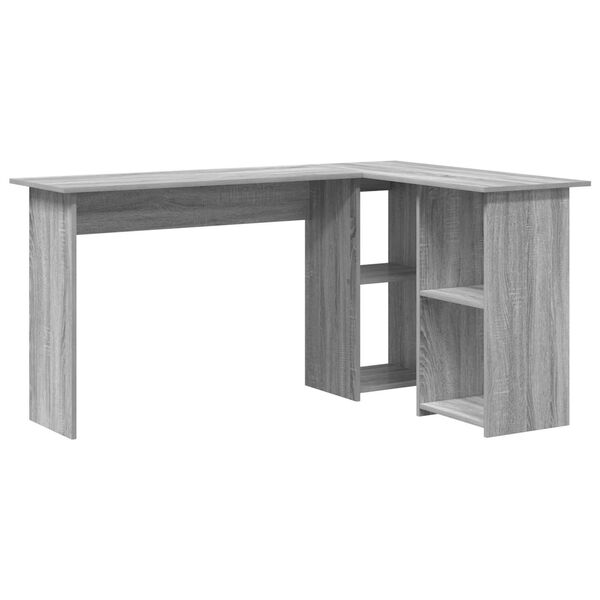 vidaXL Γκρι Γραφείο Υπολογιστή Γκρι Sonoma MDF Μεσαίο Αποθήκευση