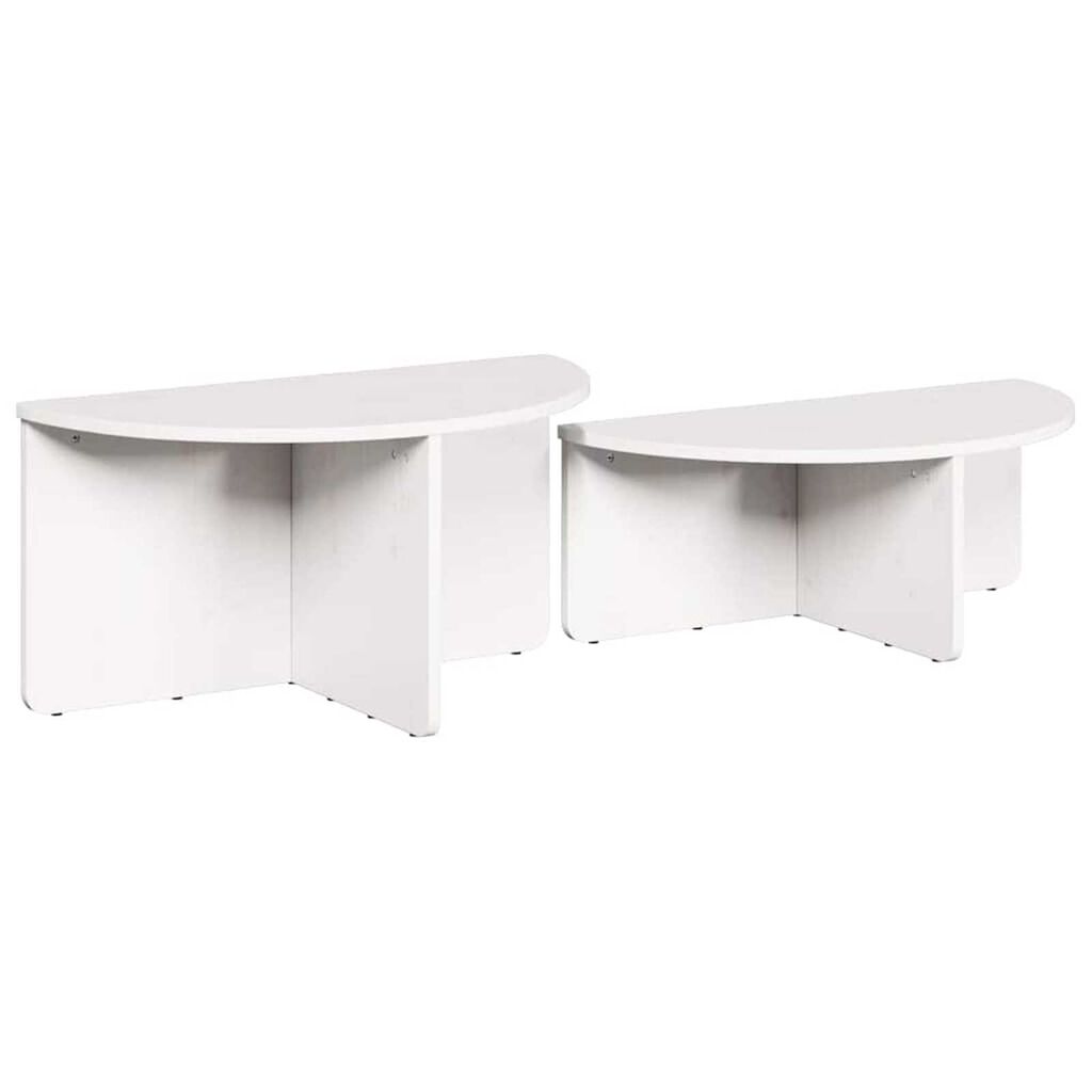vidaXL Τραπεζάκι σαλονιού 2 pcs Λευκό 79 x 39.5 x 40 εκ