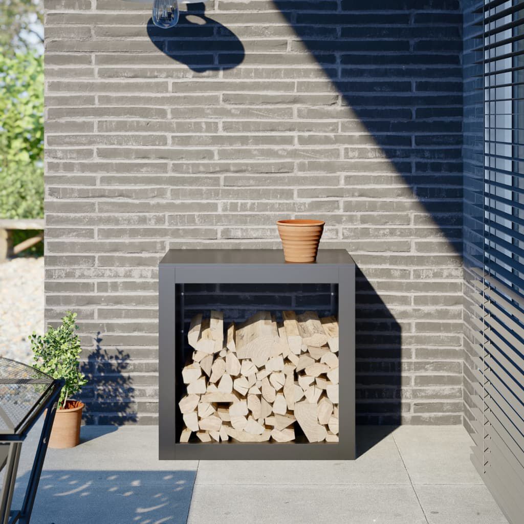 vidaXL Ράφι Καυσόξυλων Ανθρακί 60x40x60 εκ. Ατσάλινο