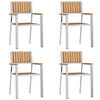 vidaXL Σέτ φαγητού για κήπο 5 pcs Καφέ Μασίφ ξύλο teak
